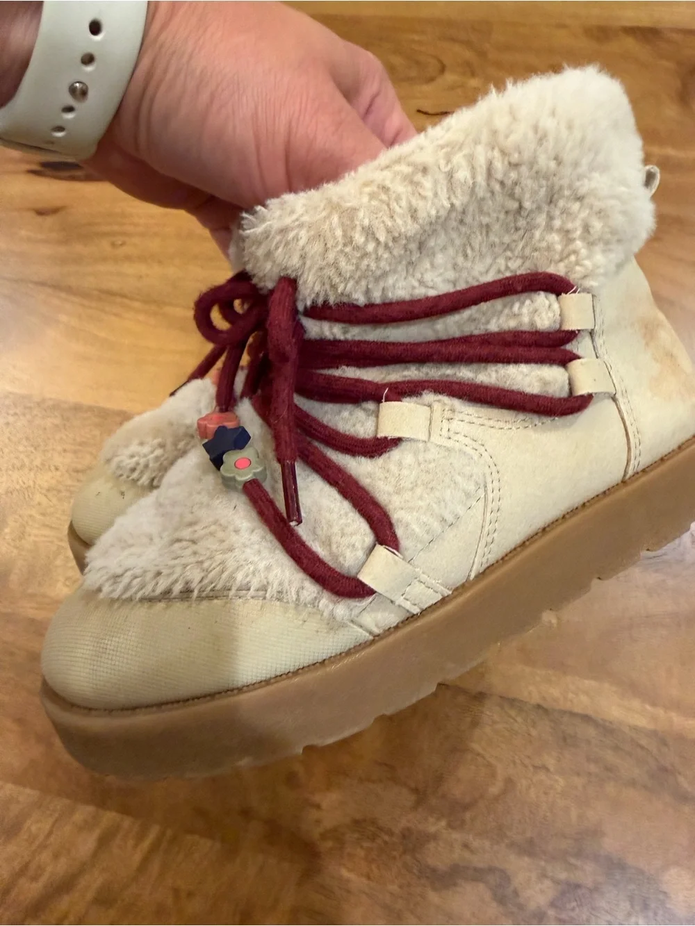 Zara Cream Faux Shearling Ankle Boots Kid’s Size 28 (US 11)